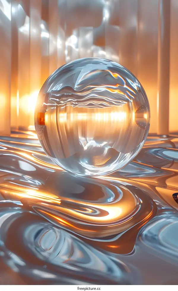 Glass ball under light and shadow