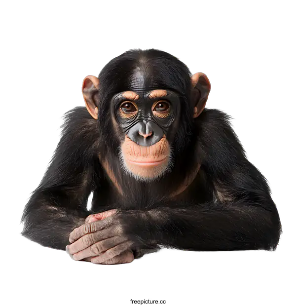 [Transparent Background PNG]Close Up Portrait of a Chimpanzee