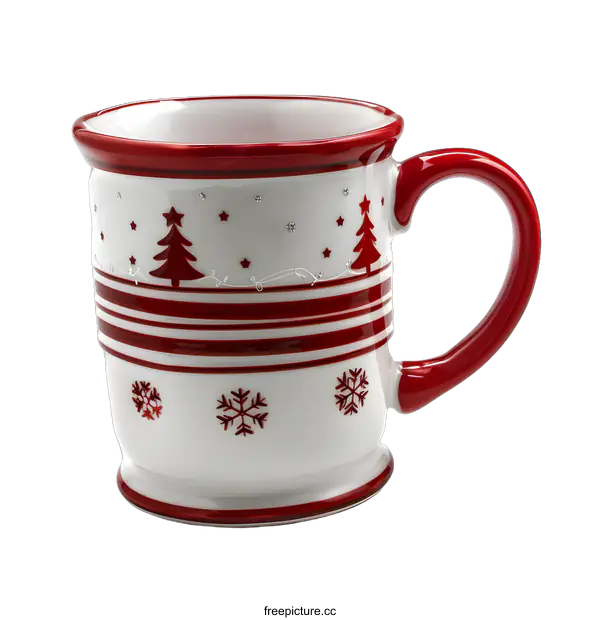 [Transparent Background PNG]Red and White Christmas Coffee Mug