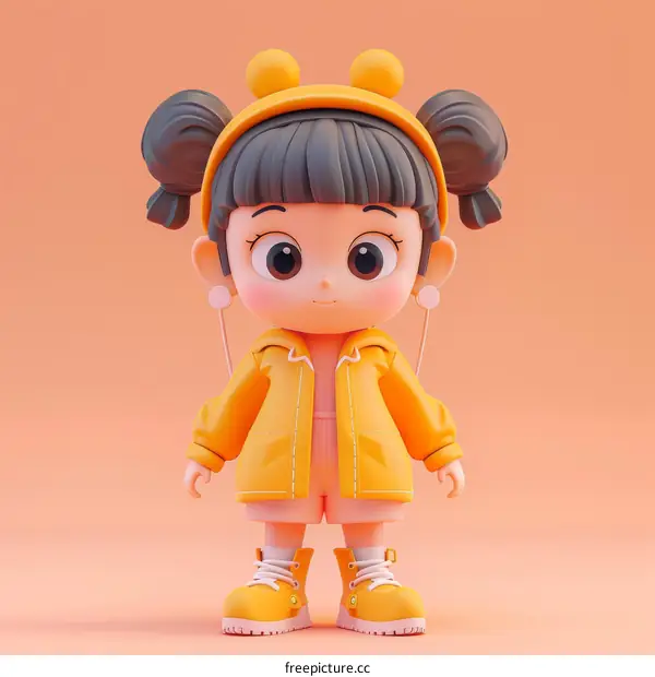 3D cute cartoon girl character