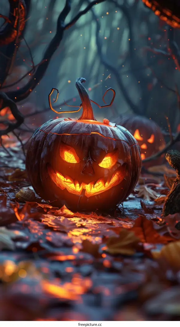 Spooky Pumpkin in the Haunted Forest