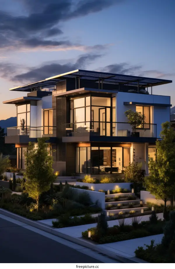 A modern house with a beautiful exterior design