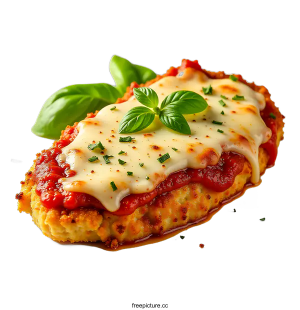 [Transparent Background PNG]Deliciously Crispy Chicken Parmesan
