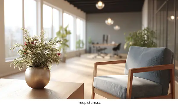 Modern Office Interior Design with Plants