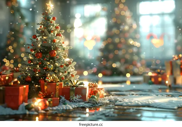 Christmas tree and presents