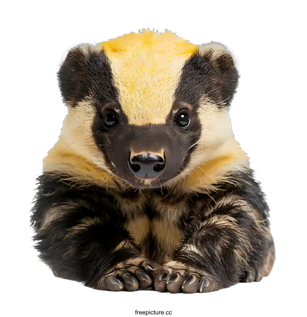 [Transparent Background PNG]Portrait of a young honey badger