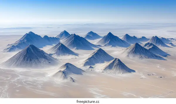 Aerial View of Unique Desert Mountains