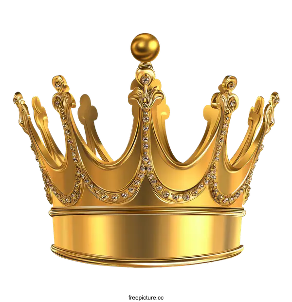 [Transparent Background PNG]Golden Royal Crown Illustration