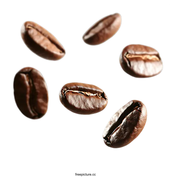 [Transparent Background PNG]Coffee Beans Falling in Slow Motion