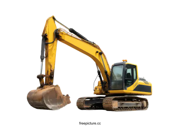 [Transparent Background PNG]Yellow Excavator Construction Machine