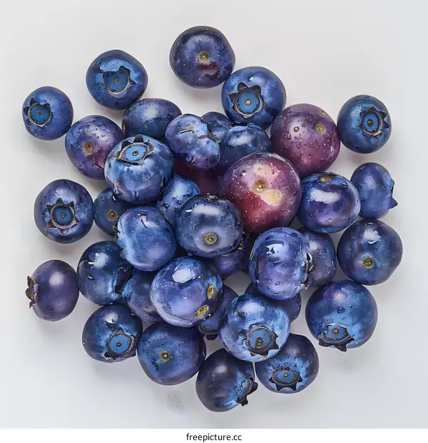 Fresh blueberries on white background