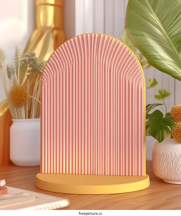 Pink and Yellow Abstract Archway for Mockup