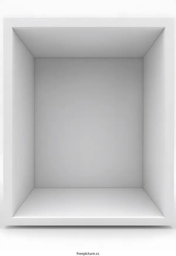 Empty White Shelf with Square Frame