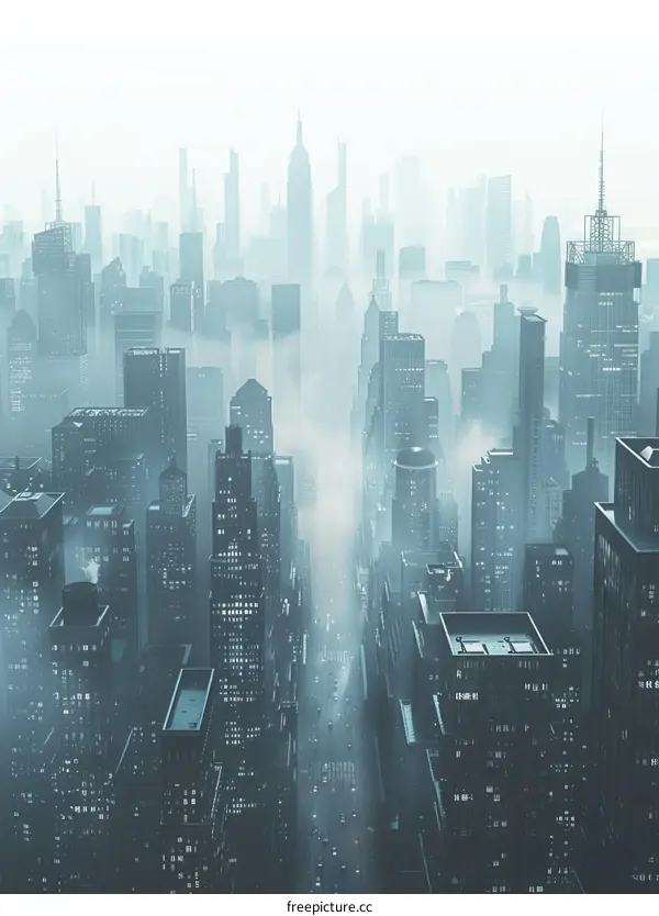 Cityscape Enveloped in Fog