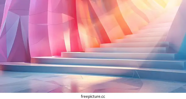 Pink and Blue Futuristic Hallway