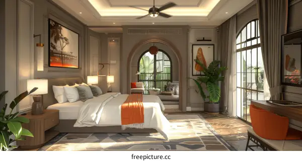 Luxury Bedroom Interior Design Illustration