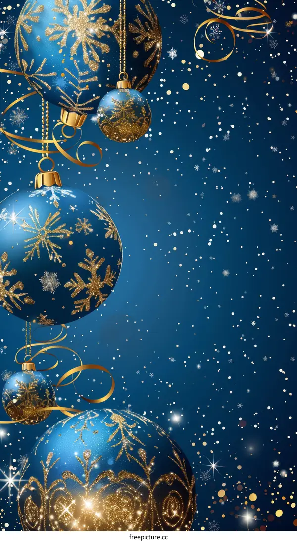 Christmas Ornament in Blue and Gold