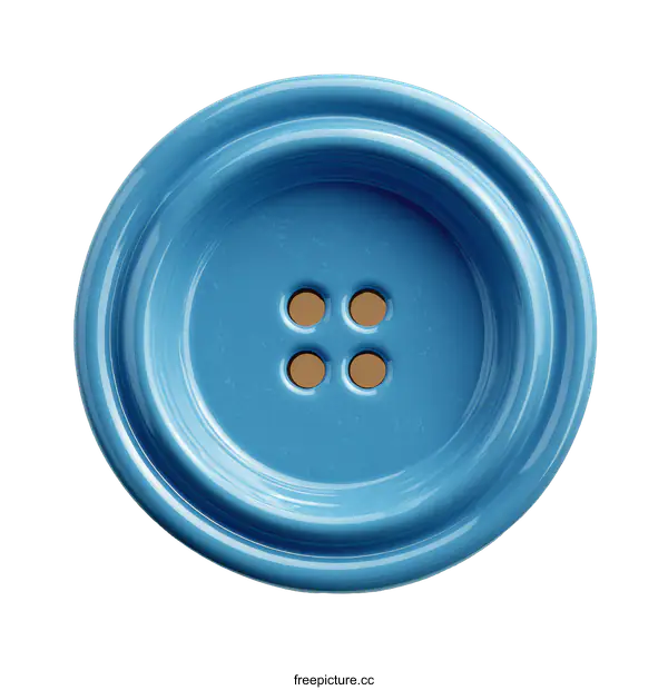 [Transparent Background PNG]Closeup of a Stylish Blue Button