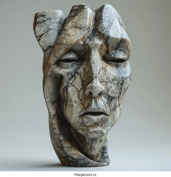 Abstract Sculpture of a Faceless Head