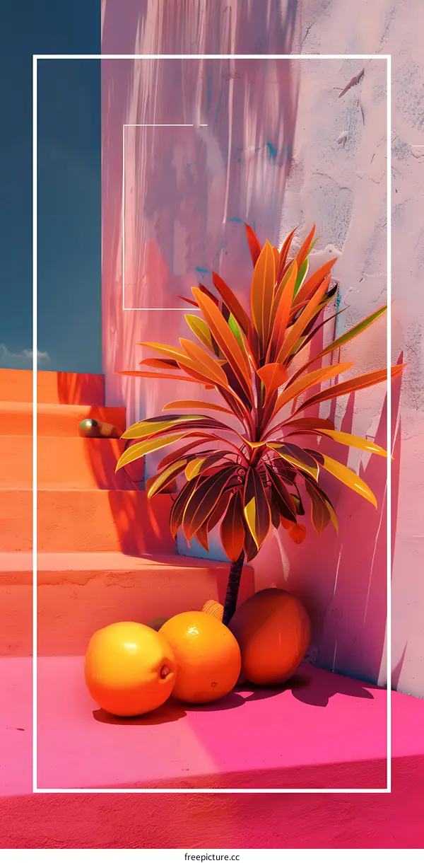 Minimalist Summer Aesthetic with Pink and Orange Colors