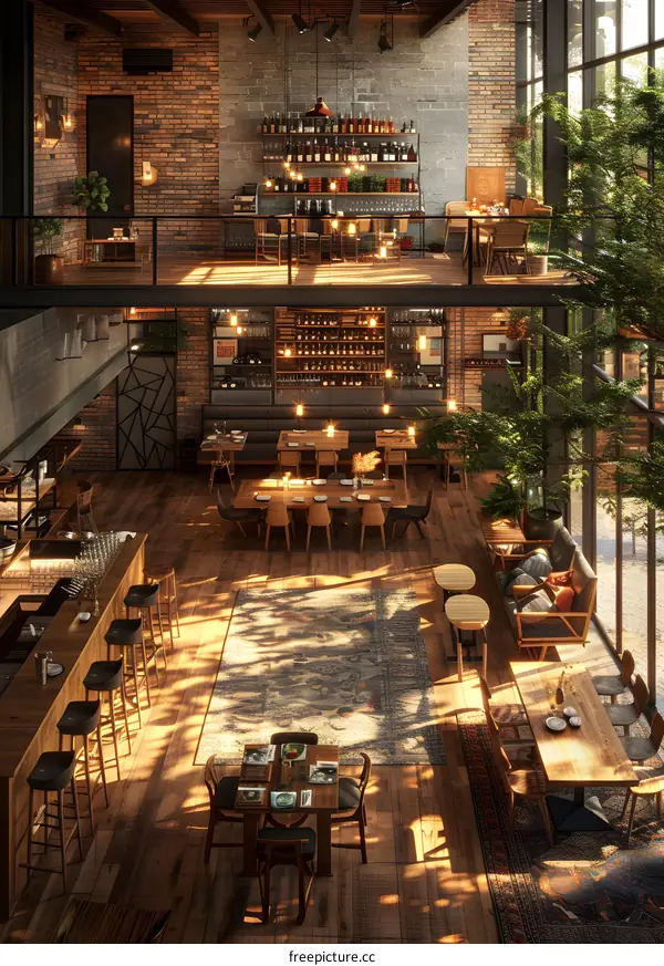 retro industrial style restaurant interior design