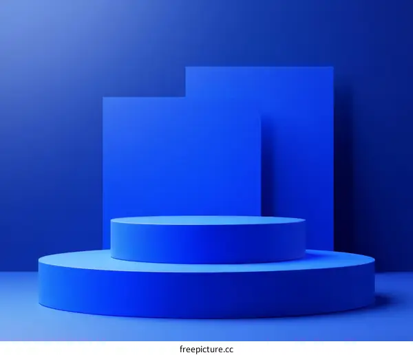 Modern Blue Geometric Product Display