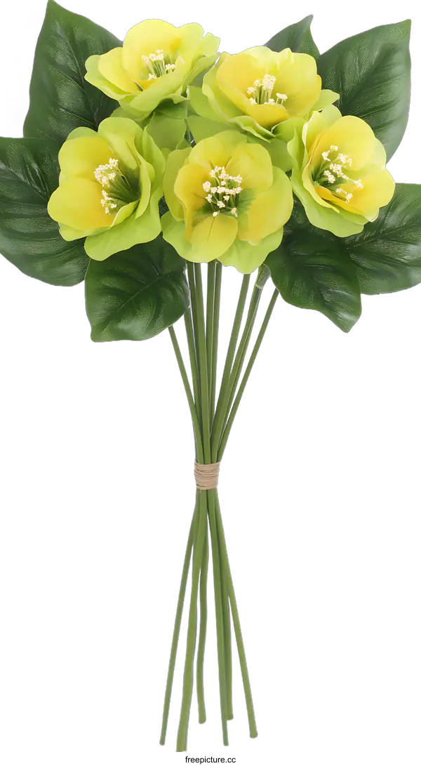 [Transparent Background PNG]Green and Yellow Artificial Flower Bouquet