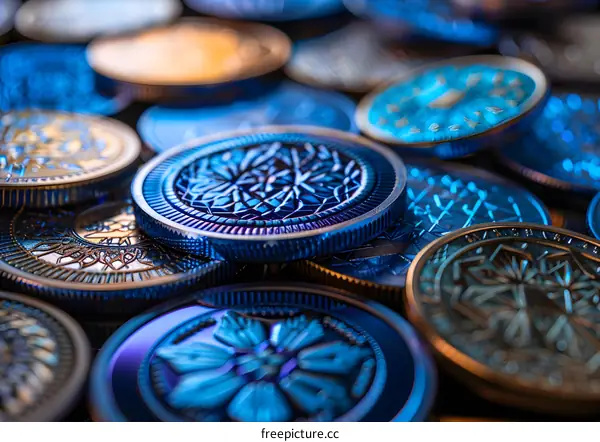 Close Up of Collectible Coins