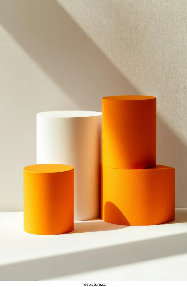 Modern Minimalist Geometric Display Cylinders