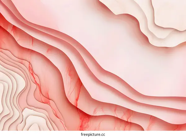 Abstract Pink and White Background with Wavy Lines