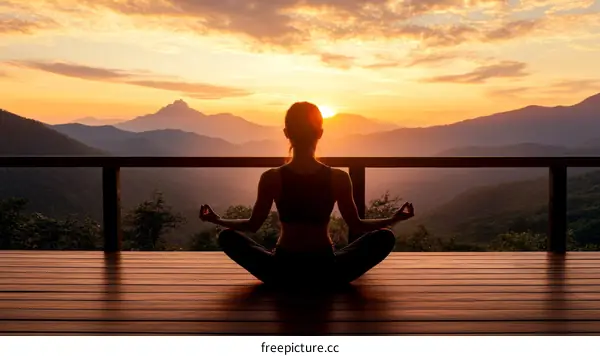 Sunrise Serenity in Mountain Yoga Pose