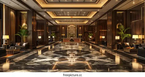 Luxury Hotel Lobby Interior
