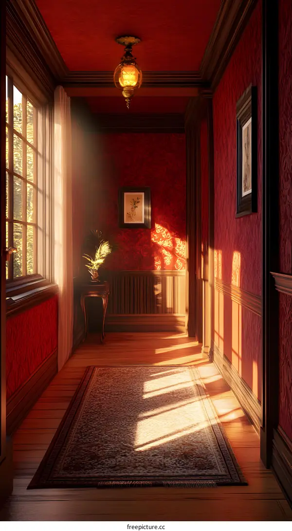 Sunbeams In An Old Victorian Hallway