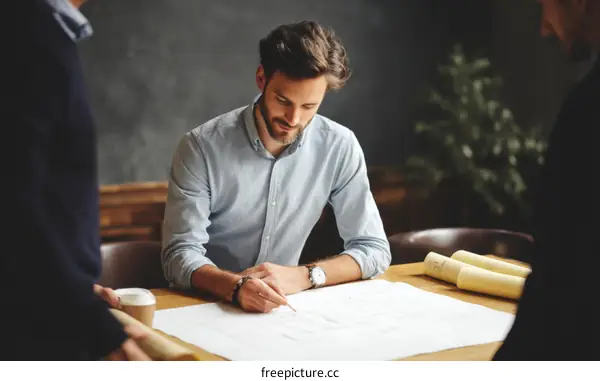 Business Meeting for Architectural Plans