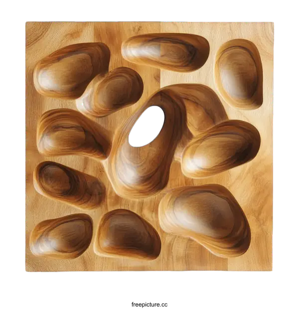 [Transparent Background PNG]Abstract Wood Carving Panel Design