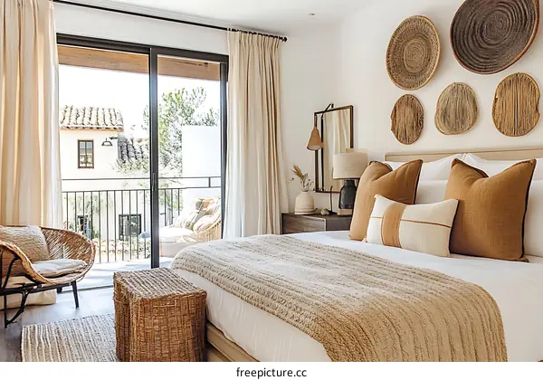 Modern Beige Bedroom with Natural Decor