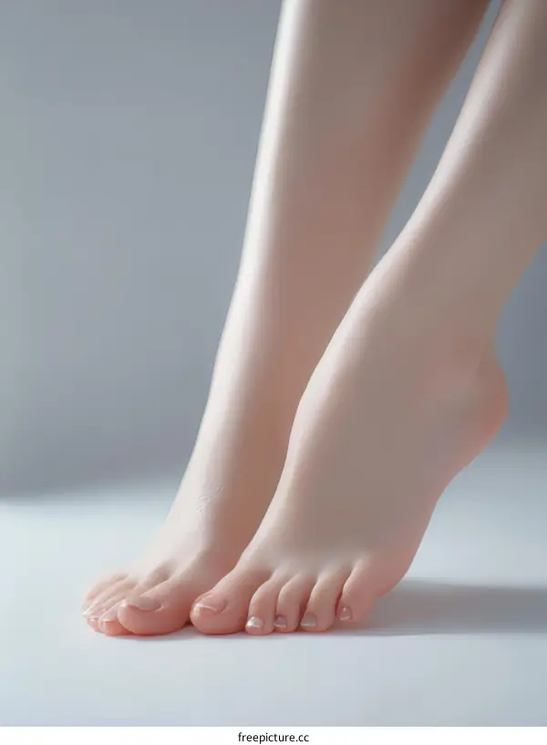 Closeup Feminine Feet with Elegant Toes