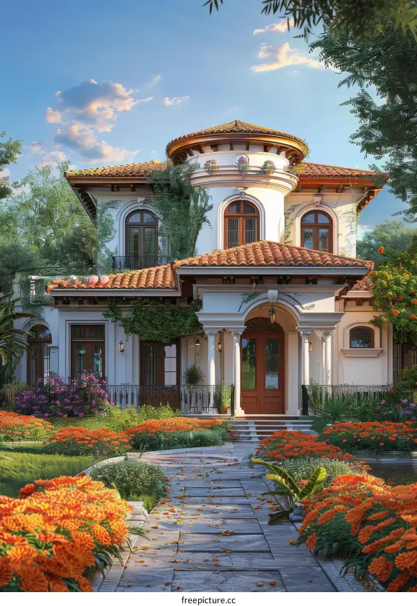 Luxurious Villa in Spanish Style with Pool and Terrace