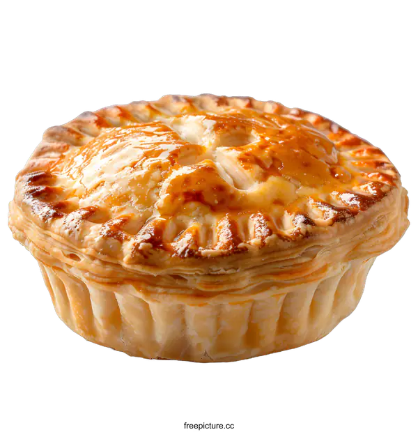 [Transparent Background PNG]A delicious-looking meat pie with a golden crust