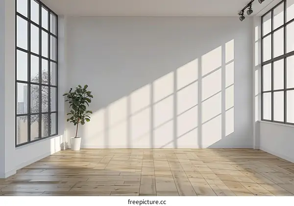 Spacious Modern Apartment with Large Windows and Hardwood Floors