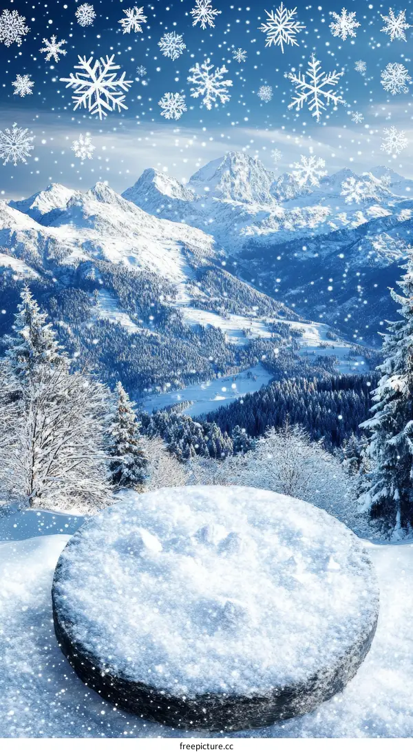 Winter Wonderland Snowy Mountain Landscape