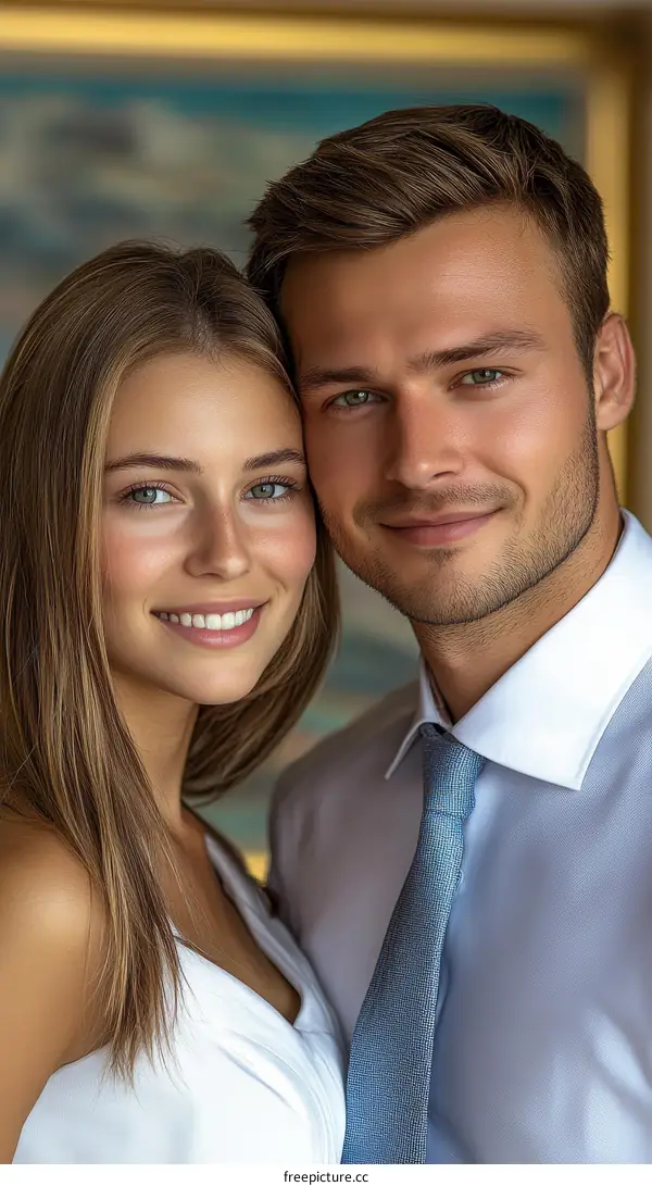 Couple Close Up Portrait in Formal Attire