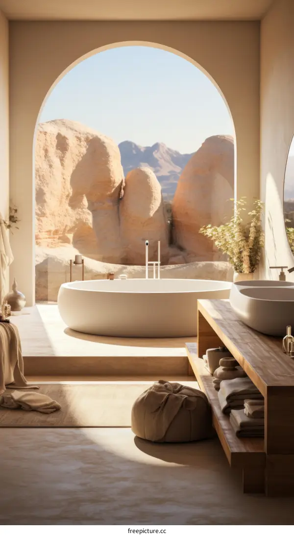 Bathroom with a Desert View