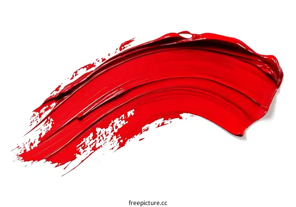 Red Paint Stroke Abstract Art