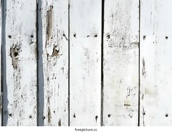 White Weathered Wooden Planks Background Texture