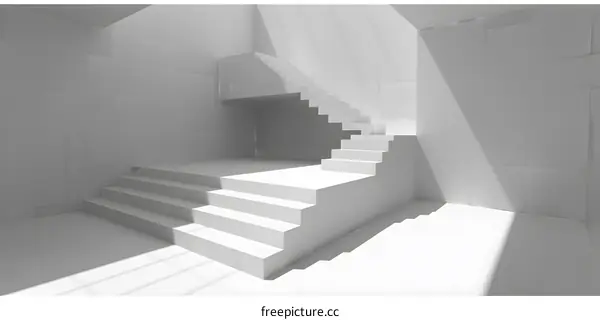 White Minimalist Staircase Interior Design
