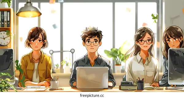 Colleagues working together in an office