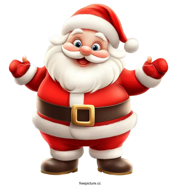 [Transparent Background PNG]Smiling Santa Claus Illustration for Christmas