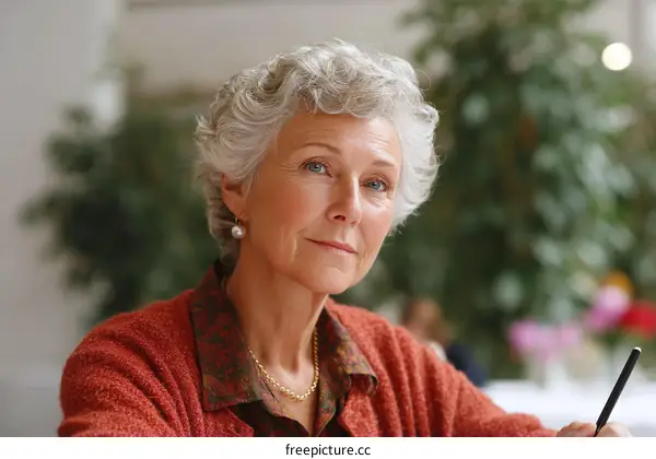 Thoughtful Senior Woman Portrait