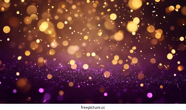 Purple and Gold Festive Bokeh Background